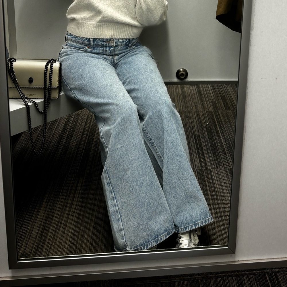 Urban Outfitters Light Blue High-Rise Wide Leg Jeans